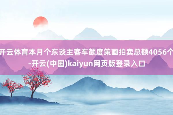 开云体育本月个东谈主客车额度策画拍卖总额4056个-开云(中国)kaiyun网页版登录入口
