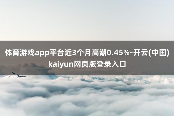 体育游戏app平台近3个月高潮0.45%-开云(中国)kaiyun网页版登录入口