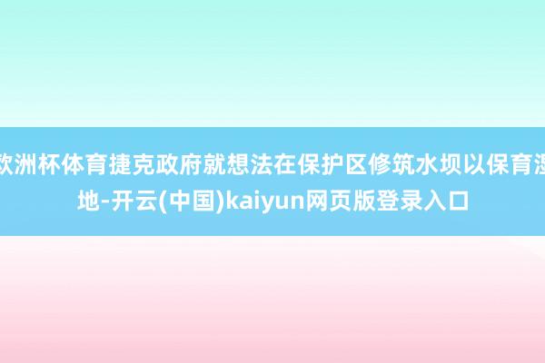 欧洲杯体育捷克政府就想法在保护区修筑水坝以保育湿地-开云(中国)kaiyun网页版登录入口