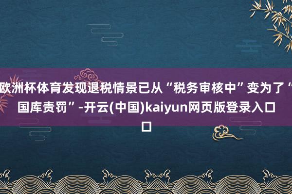 欧洲杯体育发现退税情景已从“税务审核中”变为了“国库责罚”-开云(中国)kaiyun网页版登录入口